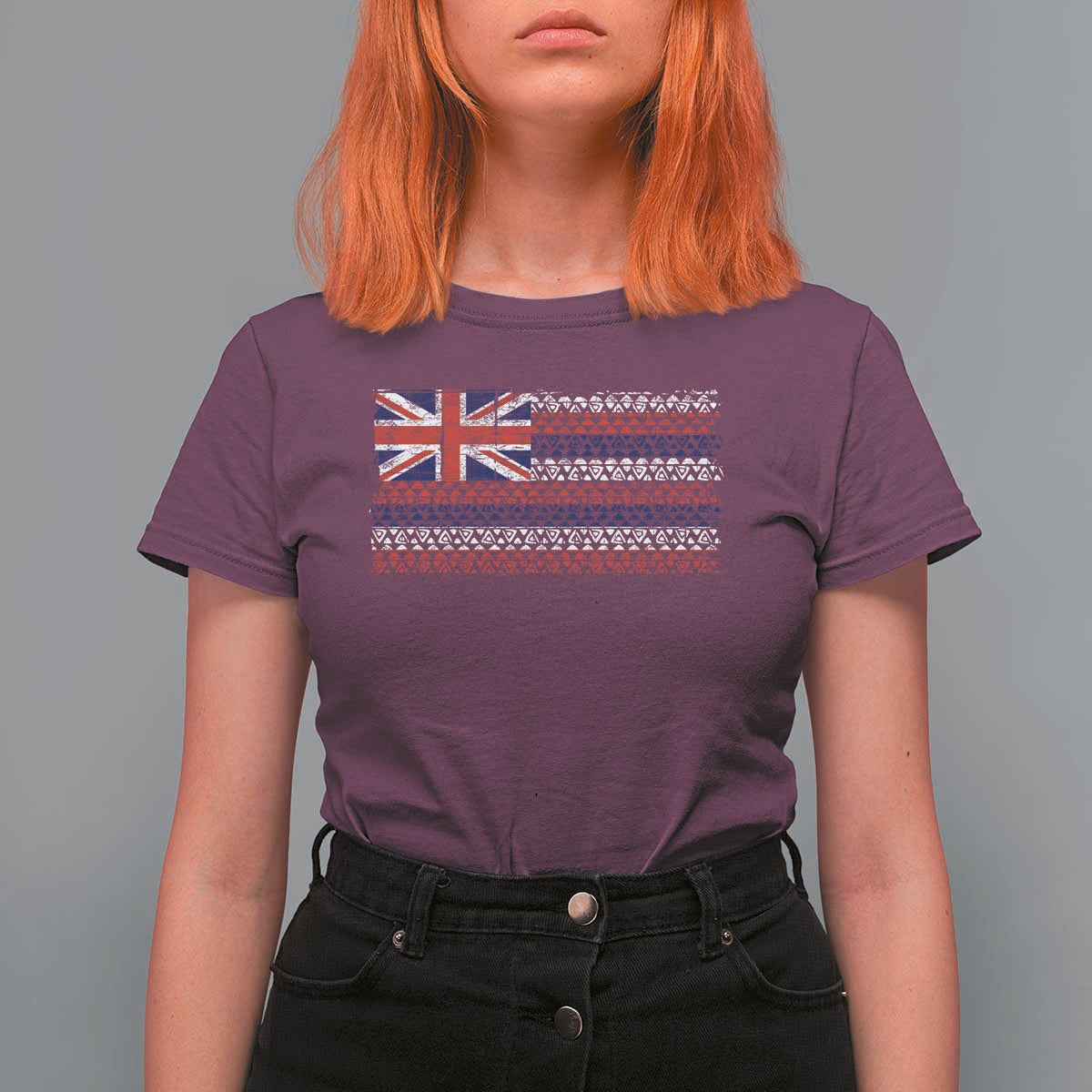 Hawaiian Tribal Flag State of Hawaii T Shirt For Women