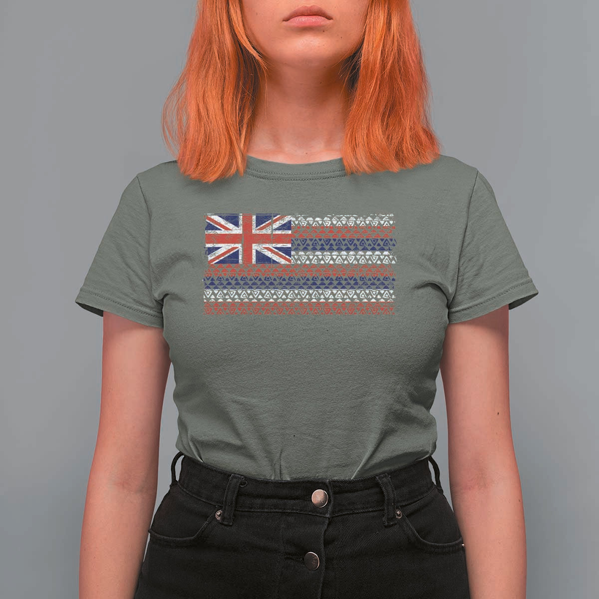 Hawaiian Tribal Flag State of Hawaii T Shirt For Women