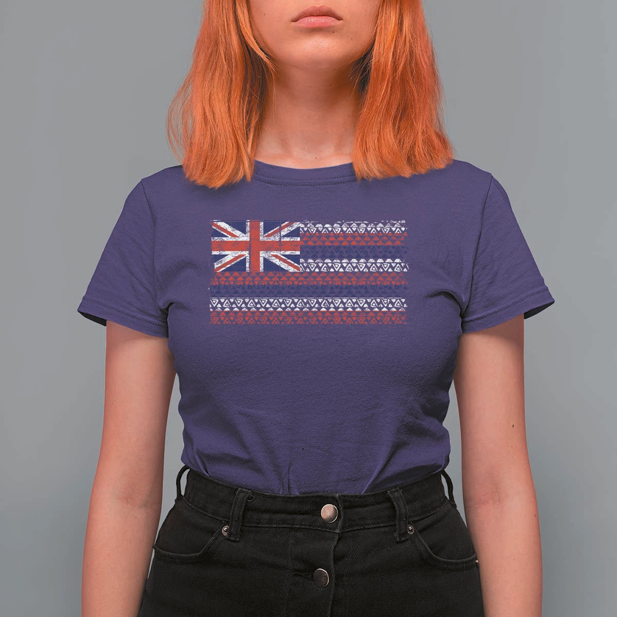 Hawaiian Tribal Flag State of Hawaii T Shirt For Women