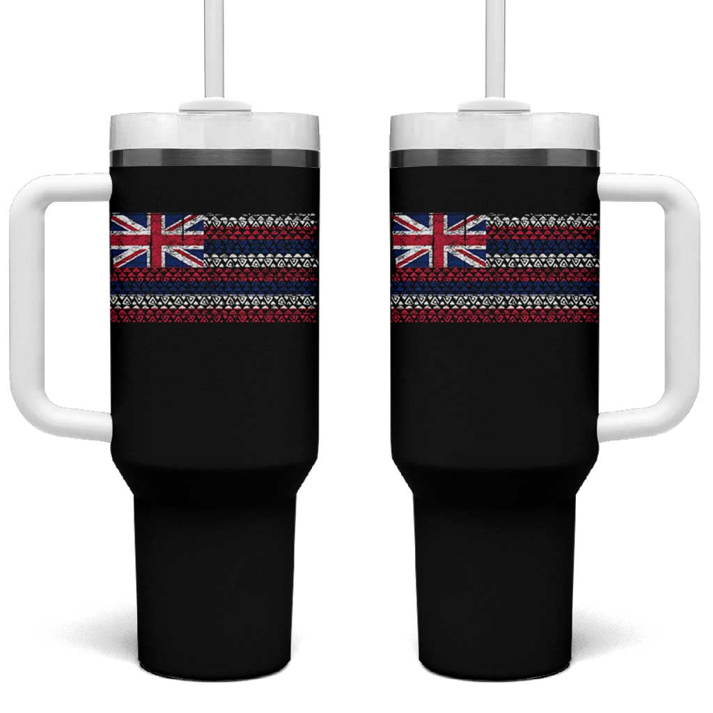 Hawaiian Tribal Flag State of Hawaii Tumbler With Handle