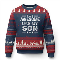 Awesome Like My Son Ugly Christmas Sweater Funny Boy Dad Father's Day Gifts