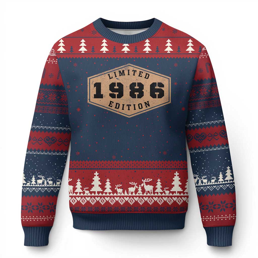 40th Birthday Ugly Christmas Sweater 1986 Limited Edition Gifts For Turning 40