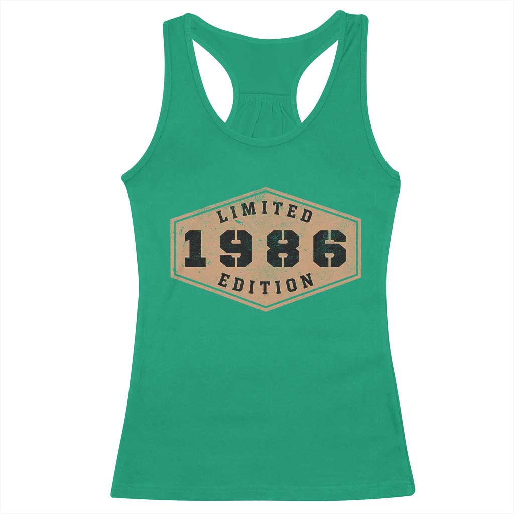 40th Birthday Racerback Tank Top 1986 Limited Edition Gifts For Turning 40
