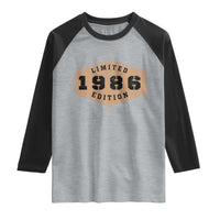 40th Birthday Raglan Shirt 1986 Limited Edition Gifts For Turning 40