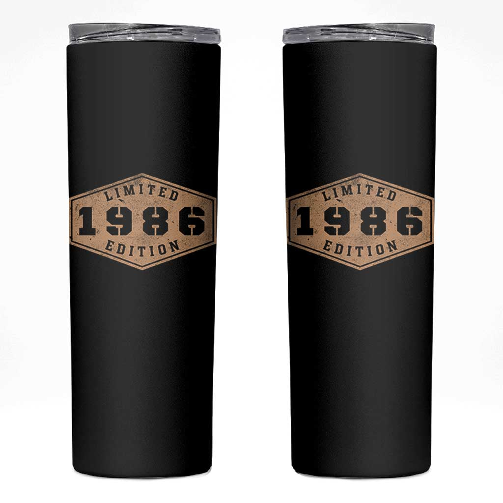 40th Birthday Skinny Tumbler 1986 Limited Edition Gifts For Turning 40