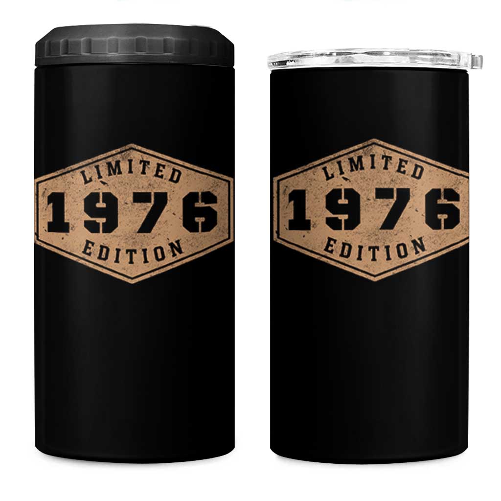50th Birthday 4 in 1 Can Cooler Tumbler 1976 Limited Edition Gifts For Turning 50