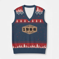 60th Birthday V-Neck Knit Sweater Vest 1966 Limited Edition Gifts For Turning 60