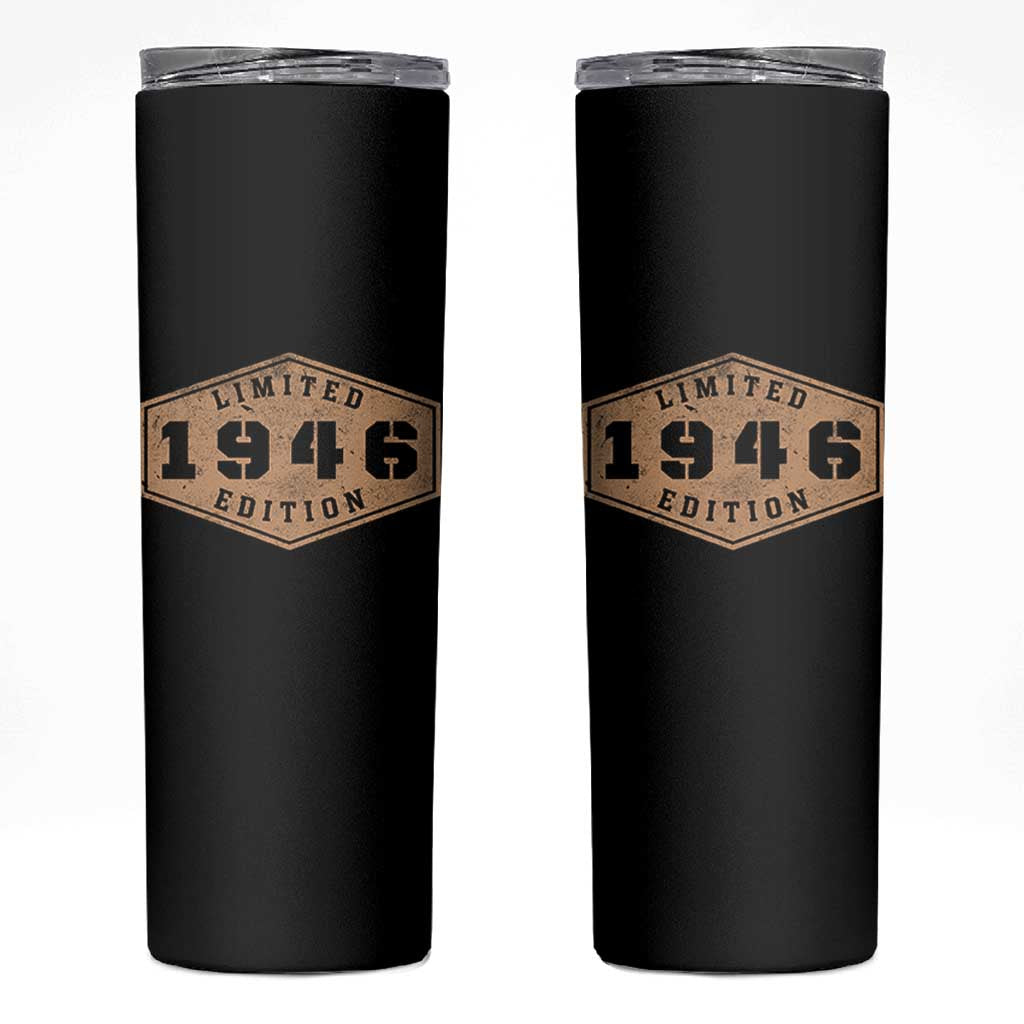 80th Birthday Skinny Tumbler 1946 Limited Edition Gifts For Turning 80