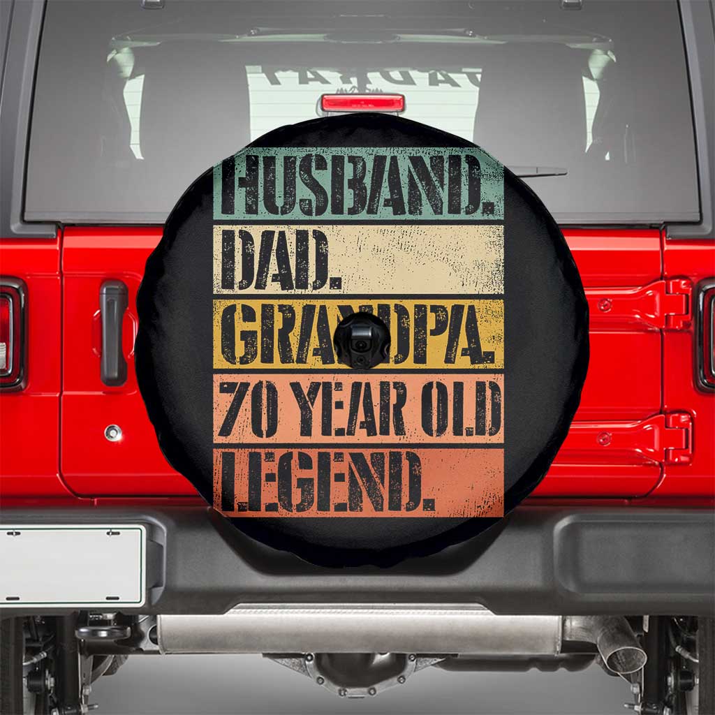 Husband Dad Grandpa 70 Year Old Legend Spare Tire Cover Funny 70th Birthday Fathers Day
