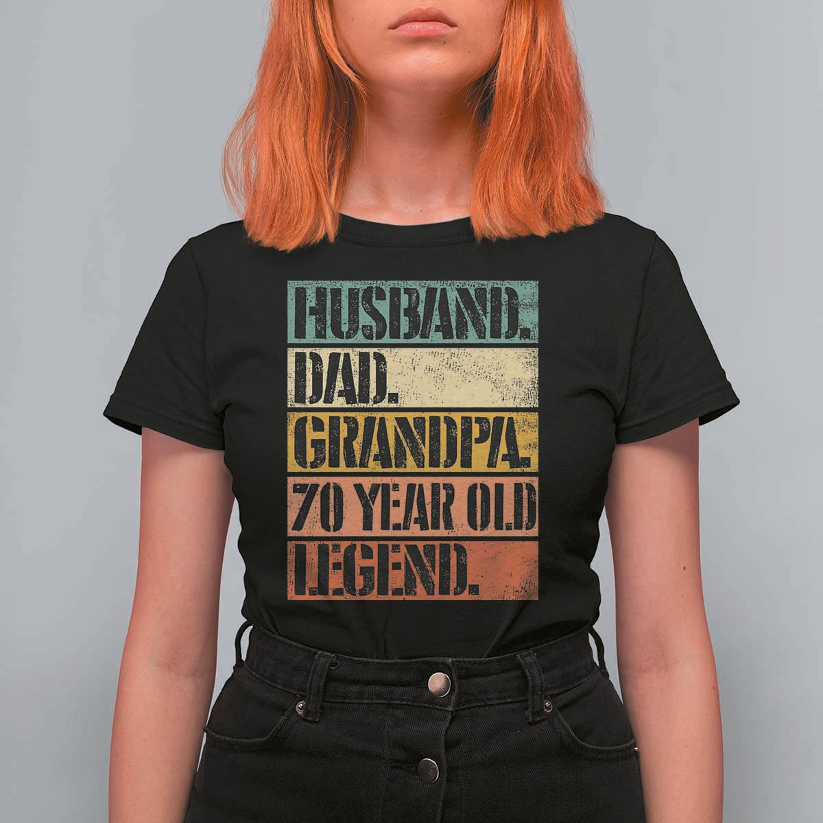 Husband Dad Grandpa 70 Year Old Legend T Shirt For Women Funny 70th Birthday Fathers Day