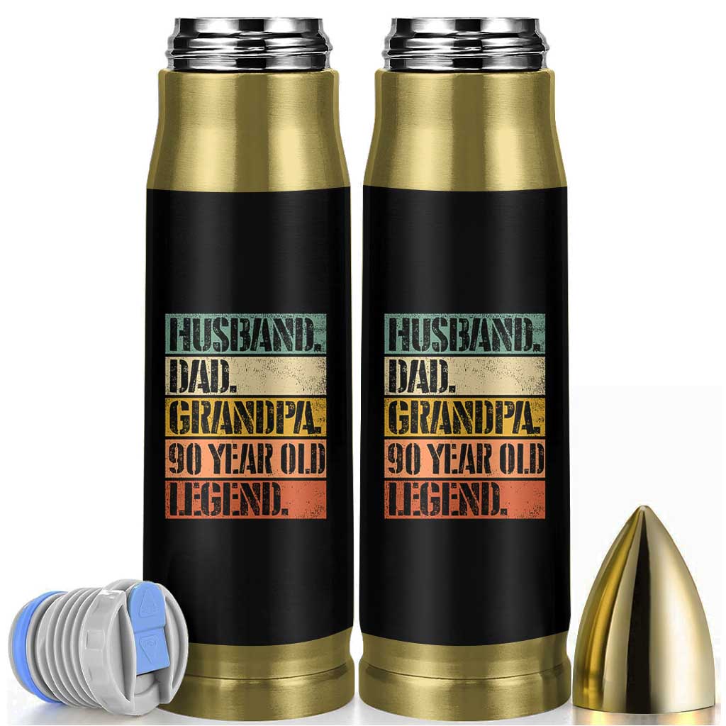 Husband Dad Grandpa 90 Year Old Legend Bullet Tumbler Funny 90th Birthday Fathers Day