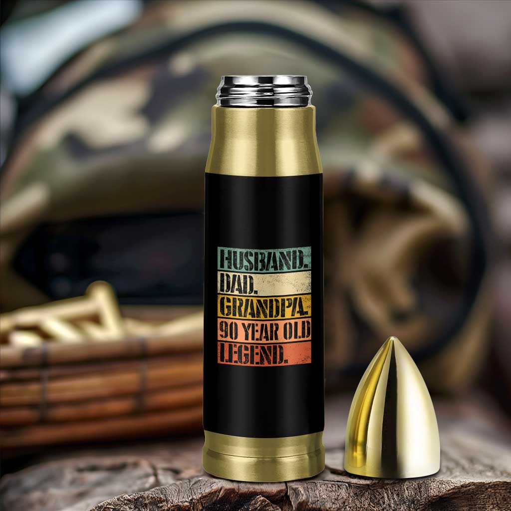 Husband Dad Grandpa 90 Year Old Legend Bullet Tumbler Funny 90th Birthday Fathers Day