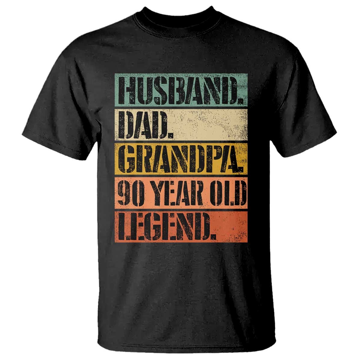 Husband Dad Grandpa 90 Year Old Legend T Shirt Funny 90th Birthday Fathers Day