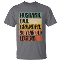 Husband Dad Grandpa 90 Year Old Legend T Shirt Funny 90th Birthday Fathers Day