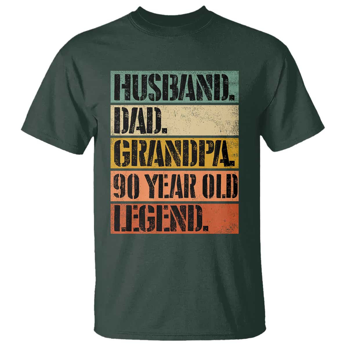 Husband Dad Grandpa 90 Year Old Legend T Shirt Funny 90th Birthday Fathers Day