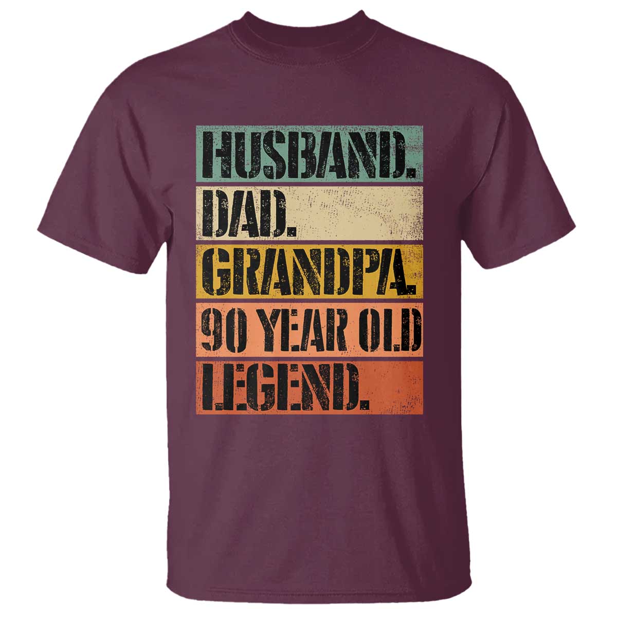 Husband Dad Grandpa 90 Year Old Legend T Shirt Funny 90th Birthday Fathers Day