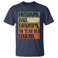 Husband Dad Grandpa 90 Year Old Legend T Shirt Funny 90th Birthday Fathers Day