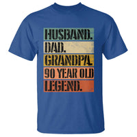 Husband Dad Grandpa 90 Year Old Legend T Shirt Funny 90th Birthday Fathers Day