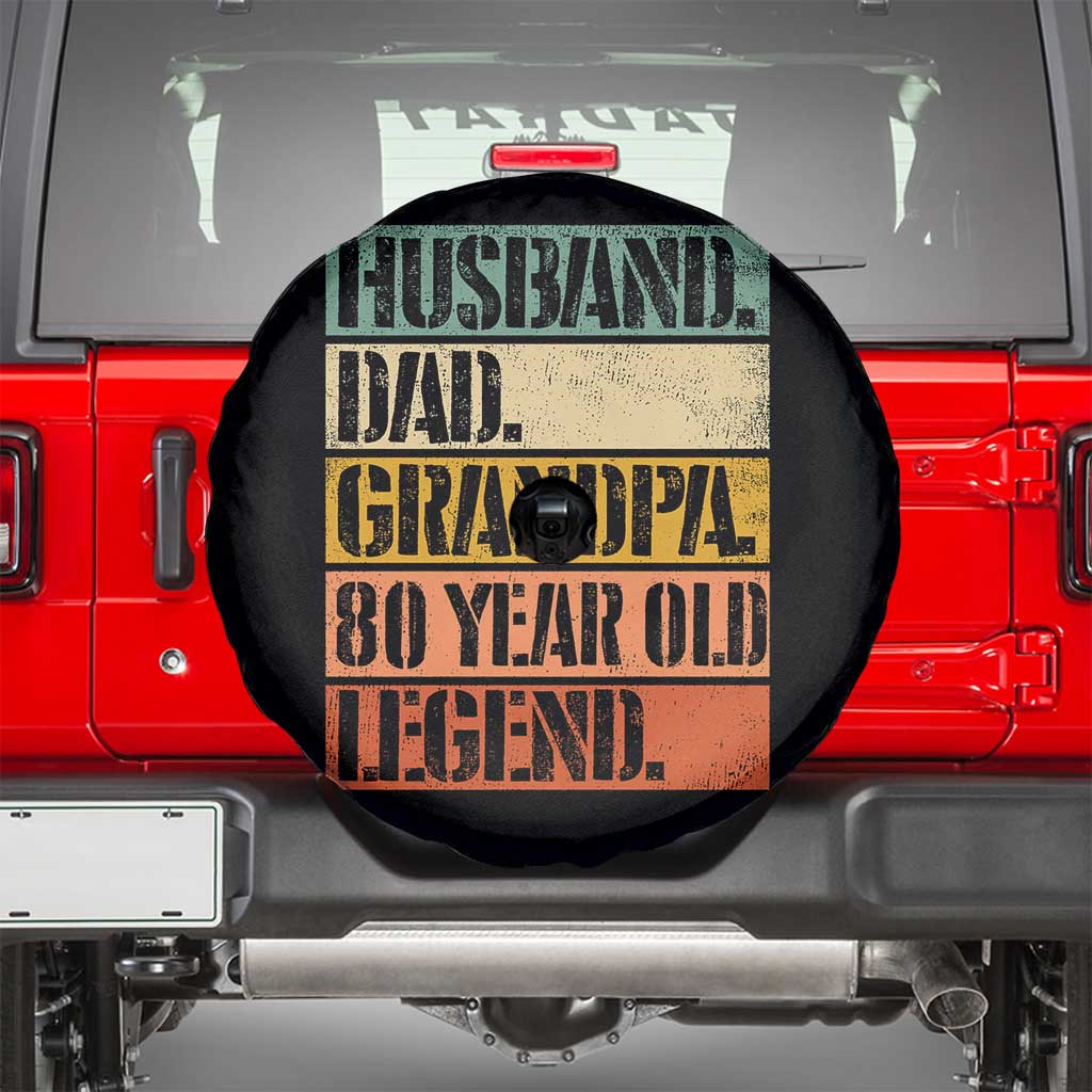 Husband Dad Grandpa 80 Year Old Legend Spare Tire Cover Funny 80th Birthday Fathers Day