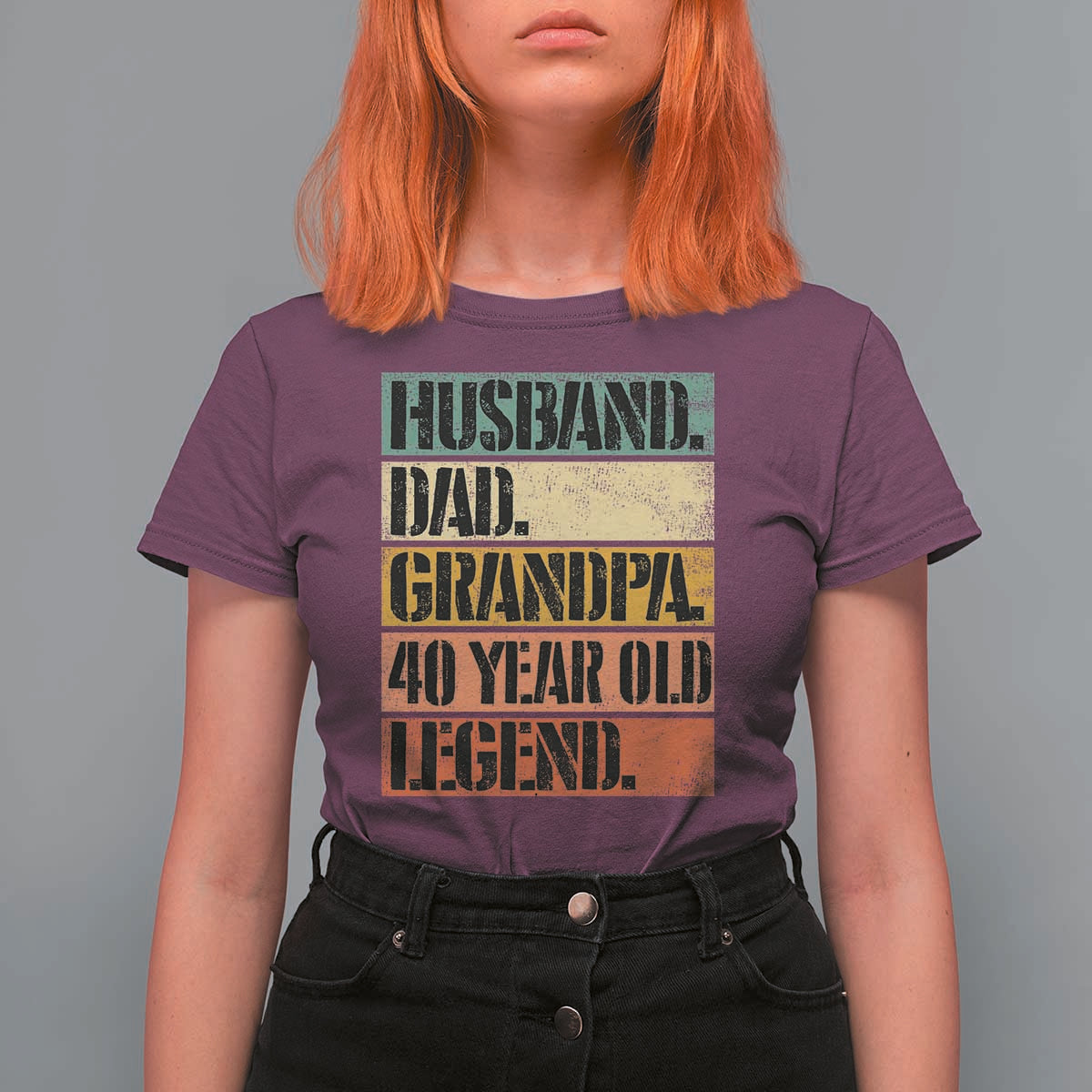 Husband Dad Grandpa 40 Year Old Legend T Shirt For Women Funny 40th Birthday Fathers Day