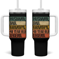 Husband Dad Grandpa 40 Year Old Legend Tumbler With Handle Funny 40th Birthday Fathers Day