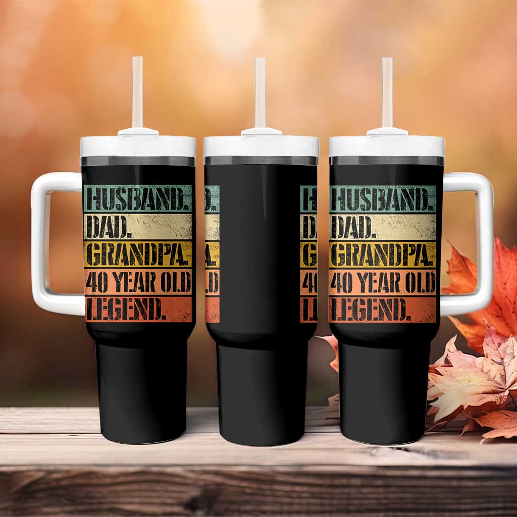 Husband Dad Grandpa 40 Year Old Legend Tumbler With Handle Funny 40th Birthday Fathers Day