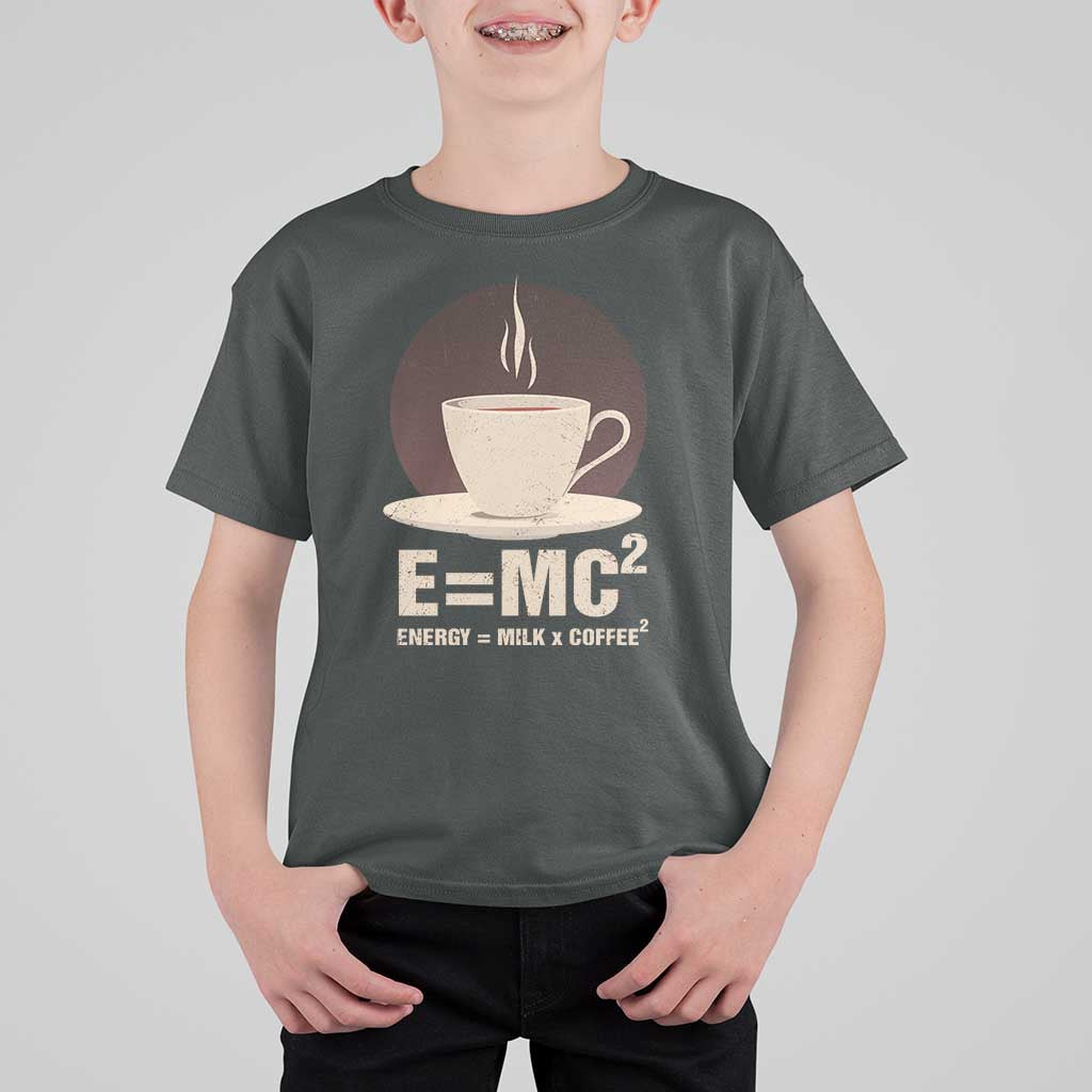 Funny Science T Shirt For Kid E=MC2 Energy Milk Coffee Formula - Wonder Print Shop