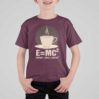 Funny Science T Shirt For Kid E=MC2 Energy Milk Coffee Formula - Wonder Print Shop