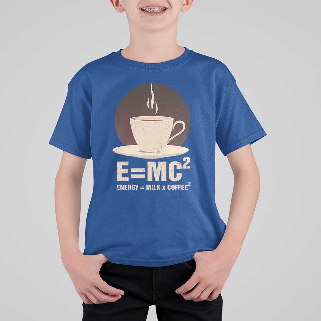 Funny Science T Shirt For Kid E=MC2 Energy Milk Coffee Formula - Wonder Print Shop