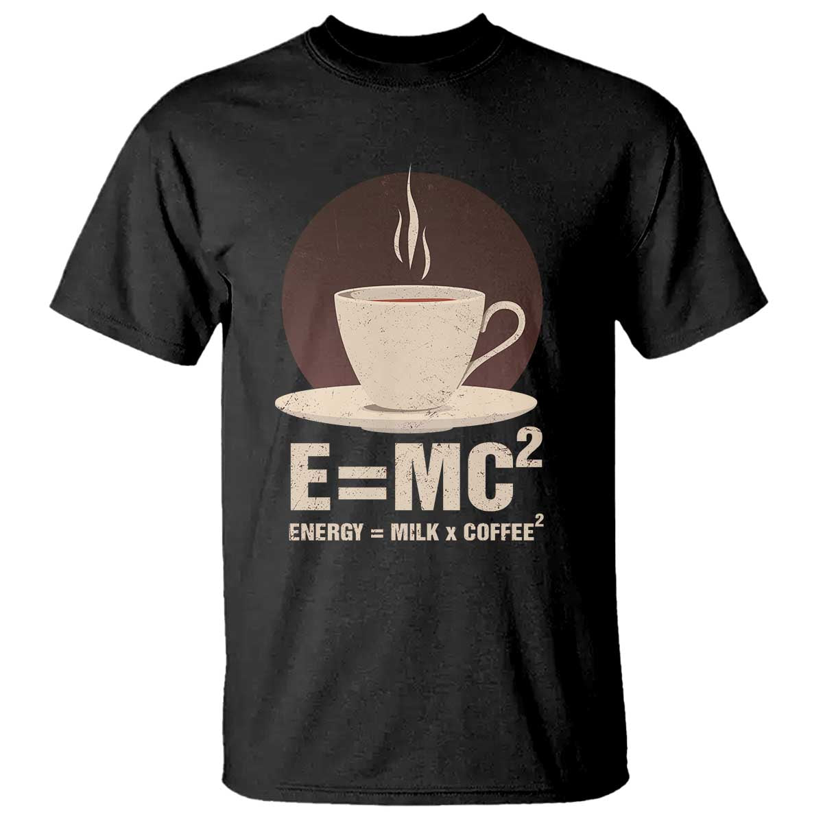 Funny Science T Shirt E=MC2 Energy Milk Coffee Formula - Wonder Print Shop