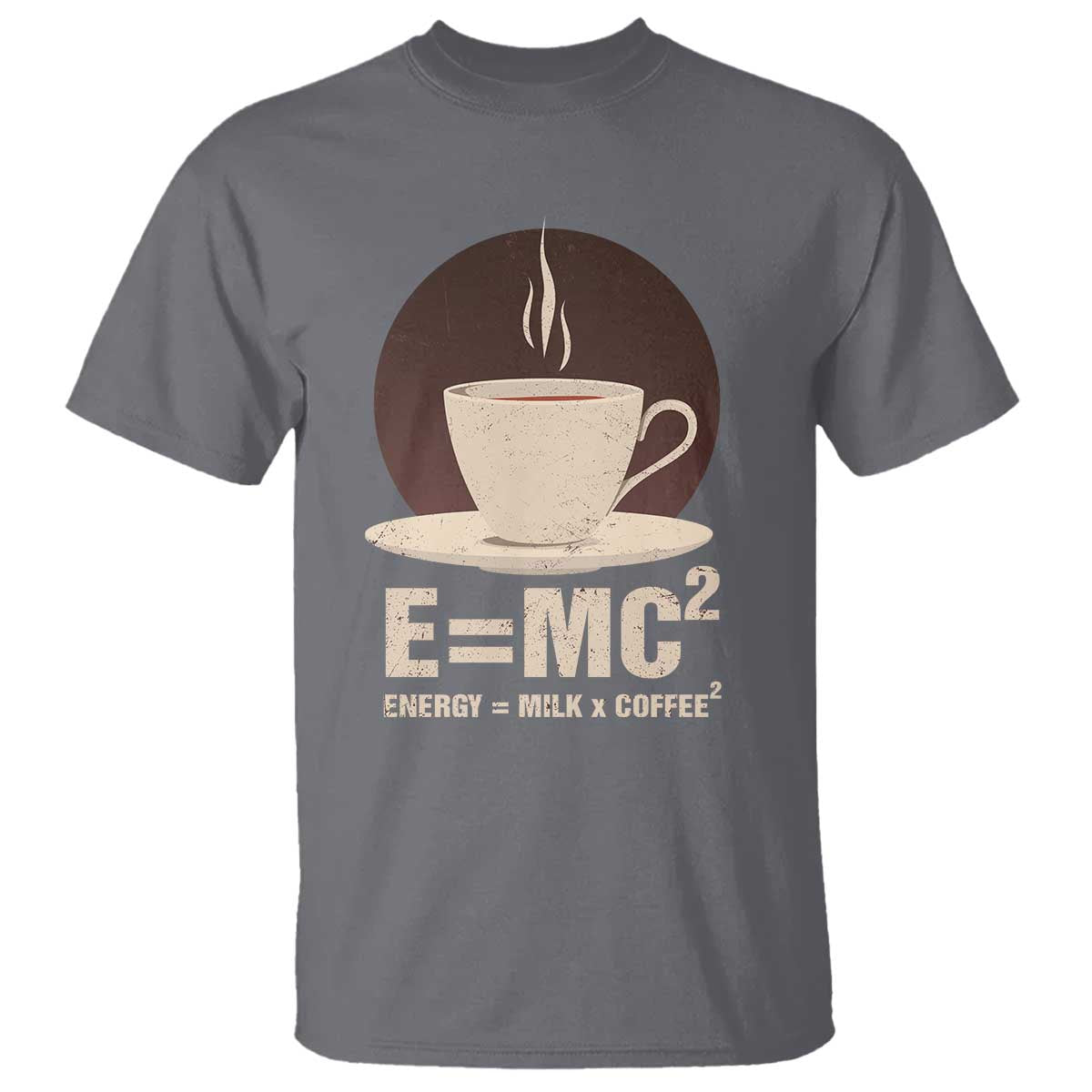 Funny Science T Shirt E=MC2 Energy Milk Coffee Formula - Wonder Print Shop