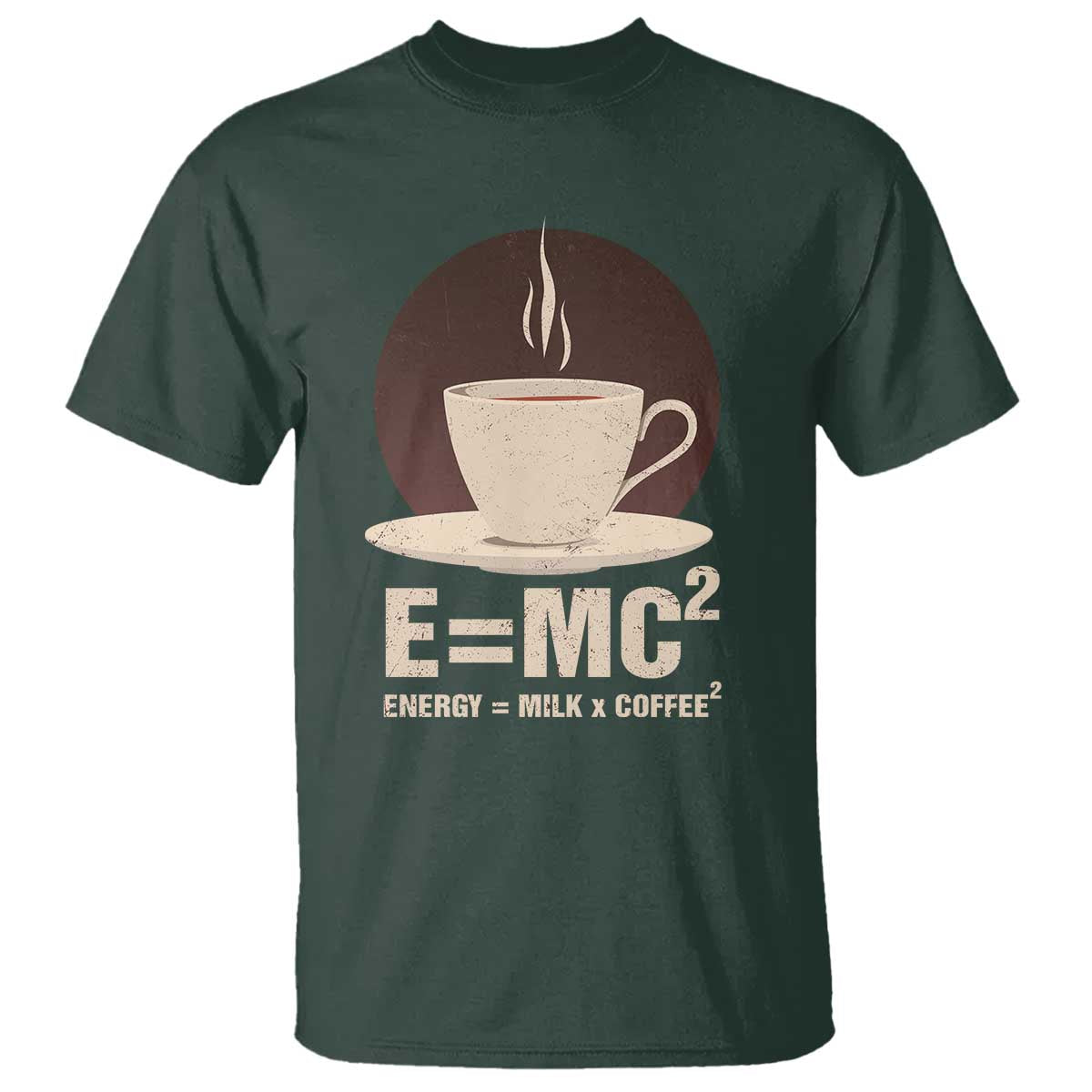 Funny Science T Shirt E=MC2 Energy Milk Coffee Formula - Wonder Print Shop