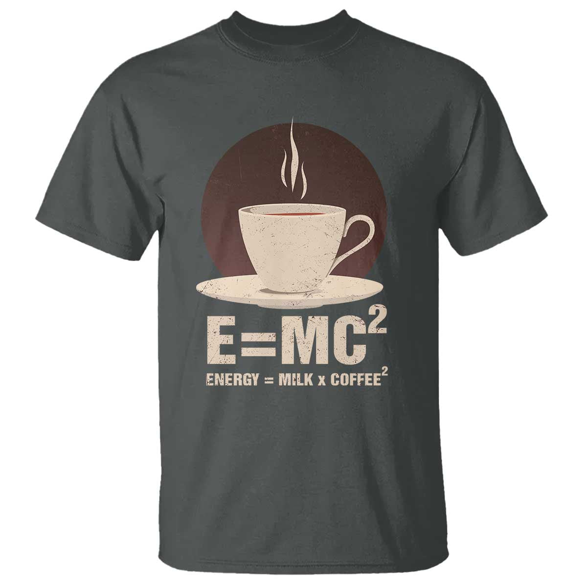 Funny Science T Shirt E=MC2 Energy Milk Coffee Formula - Wonder Print Shop
