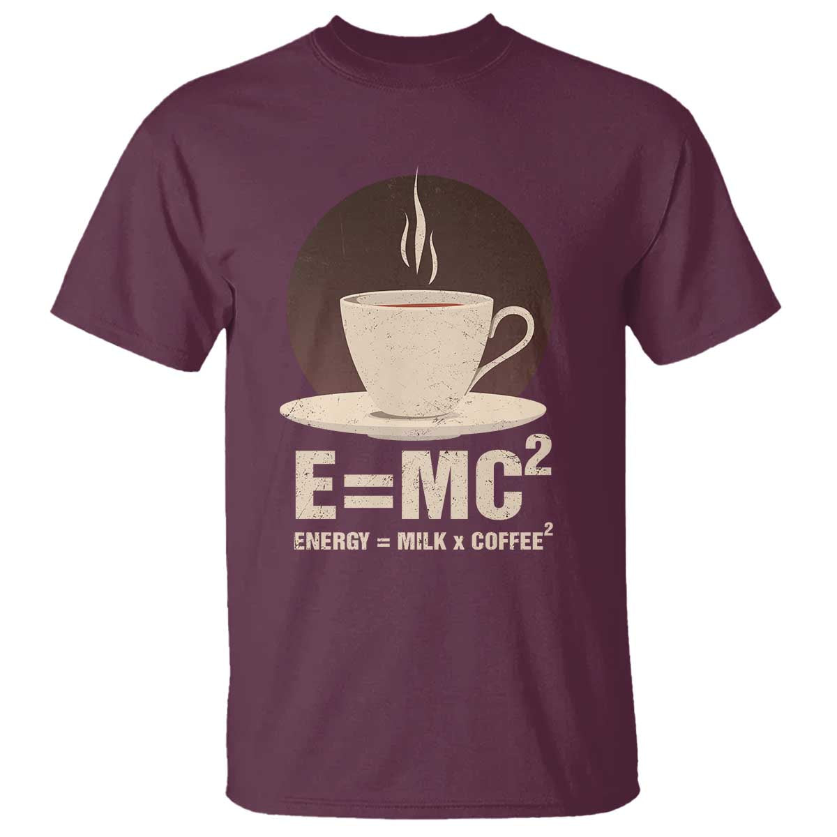 Funny Science T Shirt E=MC2 Energy Milk Coffee Formula - Wonder Print Shop