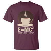Funny Science T Shirt E=MC2 Energy Milk Coffee Formula - Wonder Print Shop