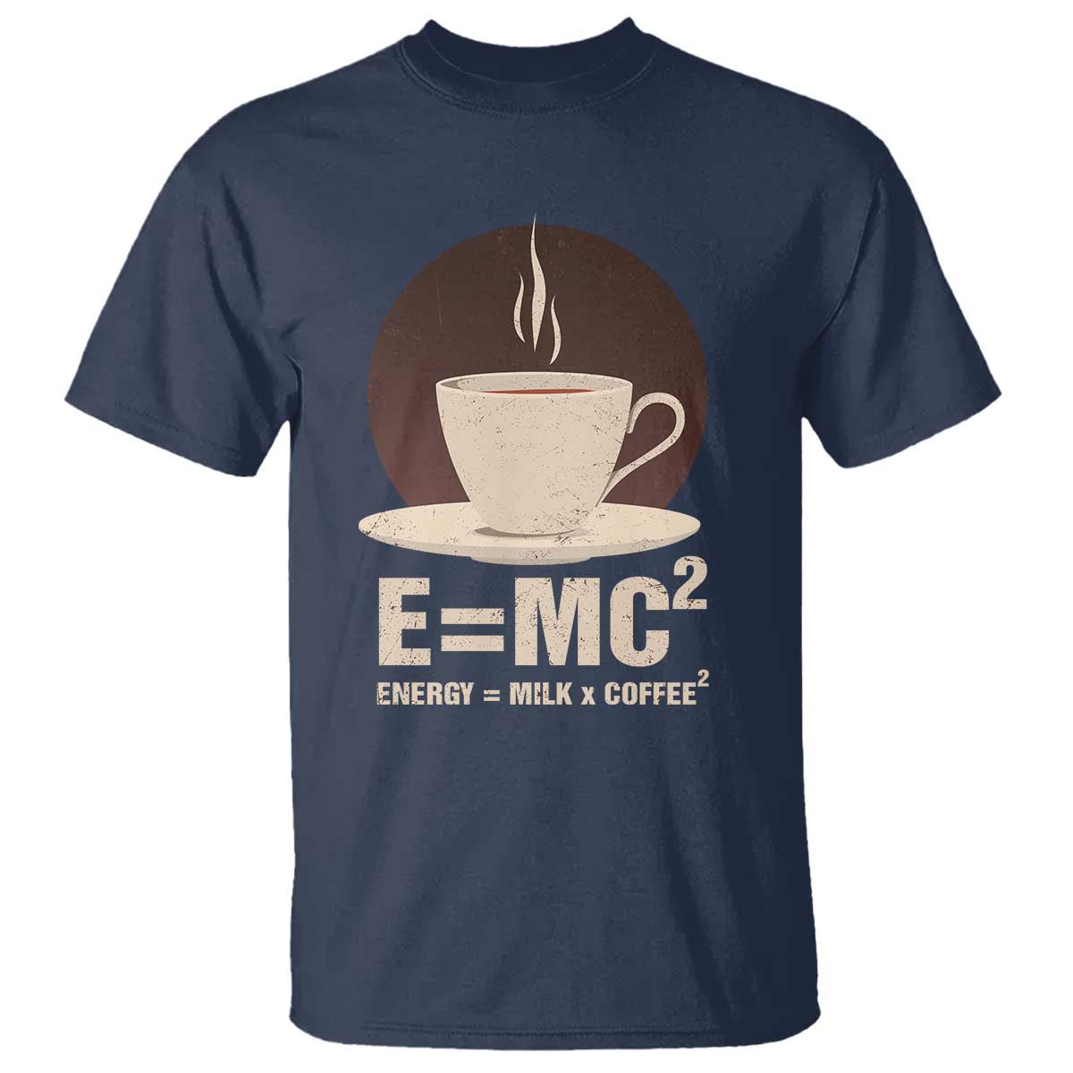 Funny Science T Shirt E=MC2 Energy Milk Coffee Formula - Wonder Print Shop