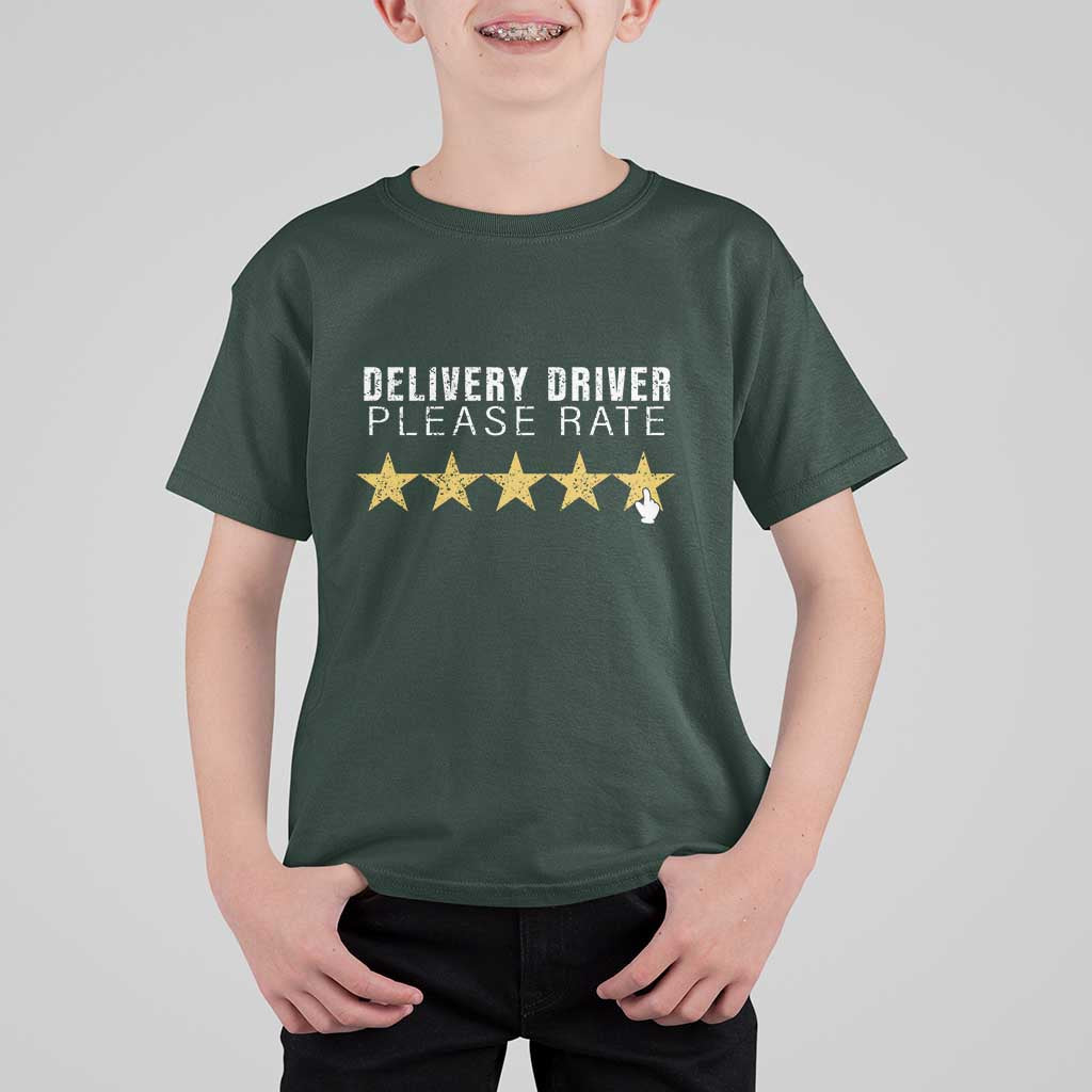 Delivery Driver T Shirt For Kid Please Rate Five Star Food Dash Dash Grub Grocery Deliveries Rating App - Wonder Print Shop
