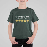 Delivery Driver T Shirt For Kid Please Rate Five Star Food Dash Dash Grub Grocery Deliveries Rating App - Wonder Print Shop