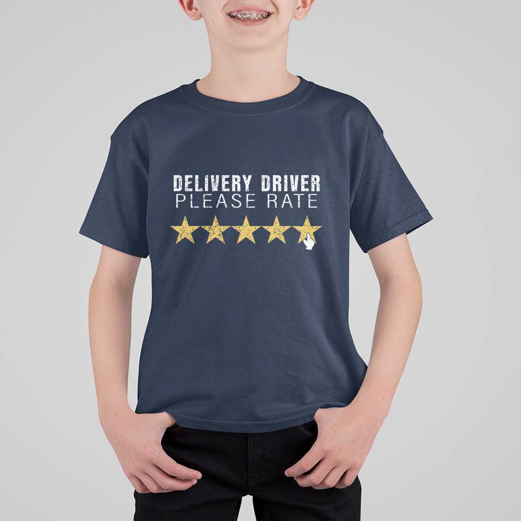 Delivery Driver T Shirt For Kid Please Rate Five Star Food Dash Dash Grub Grocery Deliveries Rating App - Wonder Print Shop