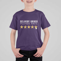 Delivery Driver T Shirt For Kid Please Rate Five Star Food Dash Dash Grub Grocery Deliveries Rating App - Wonder Print Shop