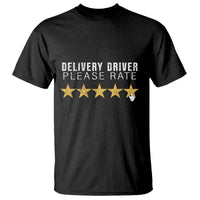 Delivery Driver T Shirt Please Rate Five Star Food Dash Dash Grub Grocery Deliveries Rating App - Wonder Print Shop