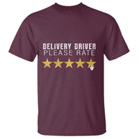 Delivery Driver T Shirt Please Rate Five Star Food Dash Dash Grub Grocery Deliveries Rating App - Wonder Print Shop