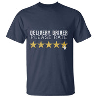 Delivery Driver T Shirt Please Rate Five Star Food Dash Dash Grub Grocery Deliveries Rating App - Wonder Print Shop