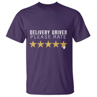 Delivery Driver T Shirt Please Rate Five Star Food Dash Dash Grub Grocery Deliveries Rating App - Wonder Print Shop
