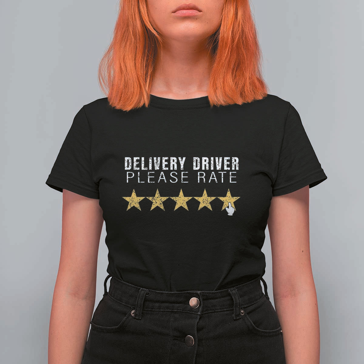 Delivery Driver T Shirt For Women Please Rate Five Star Food Dash Dash Grub Grocery Deliveries Rating App - Wonder Print Shop
