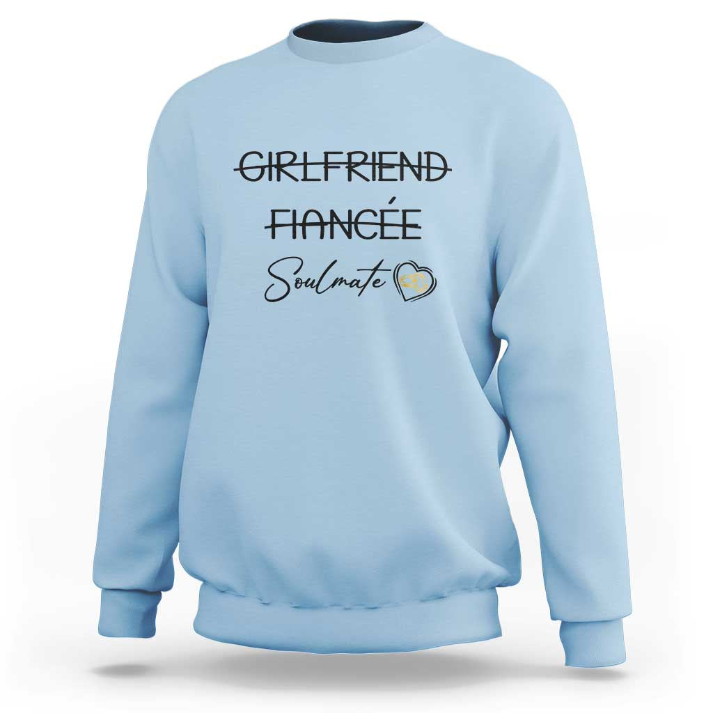 Funny Bride Sweatshirt Girlfriend Fiance Soulmate Engagement Honeymoon Vacation Diamond Ring - Wonder Print Shop