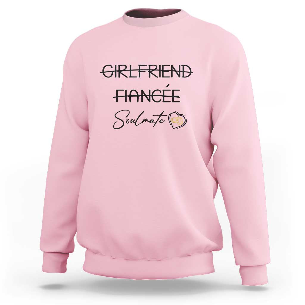 Funny Bride Sweatshirt Girlfriend Fiance Soulmate Engagement Honeymoon Vacation Diamond Ring - Wonder Print Shop
