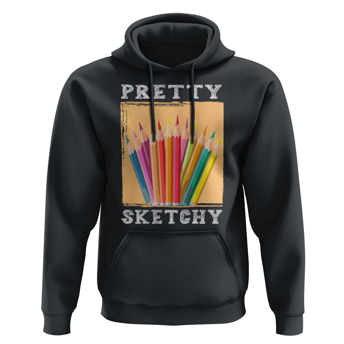 Drawing Pretty Sketchy Hoodie Artist Sketching Vintage Retro Colored Pencils - Wonder Print Shop