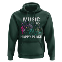 Music Is My Happy Place Hoodie Music Sheet Note Novelty Inspiring - Wonder Print Shop
