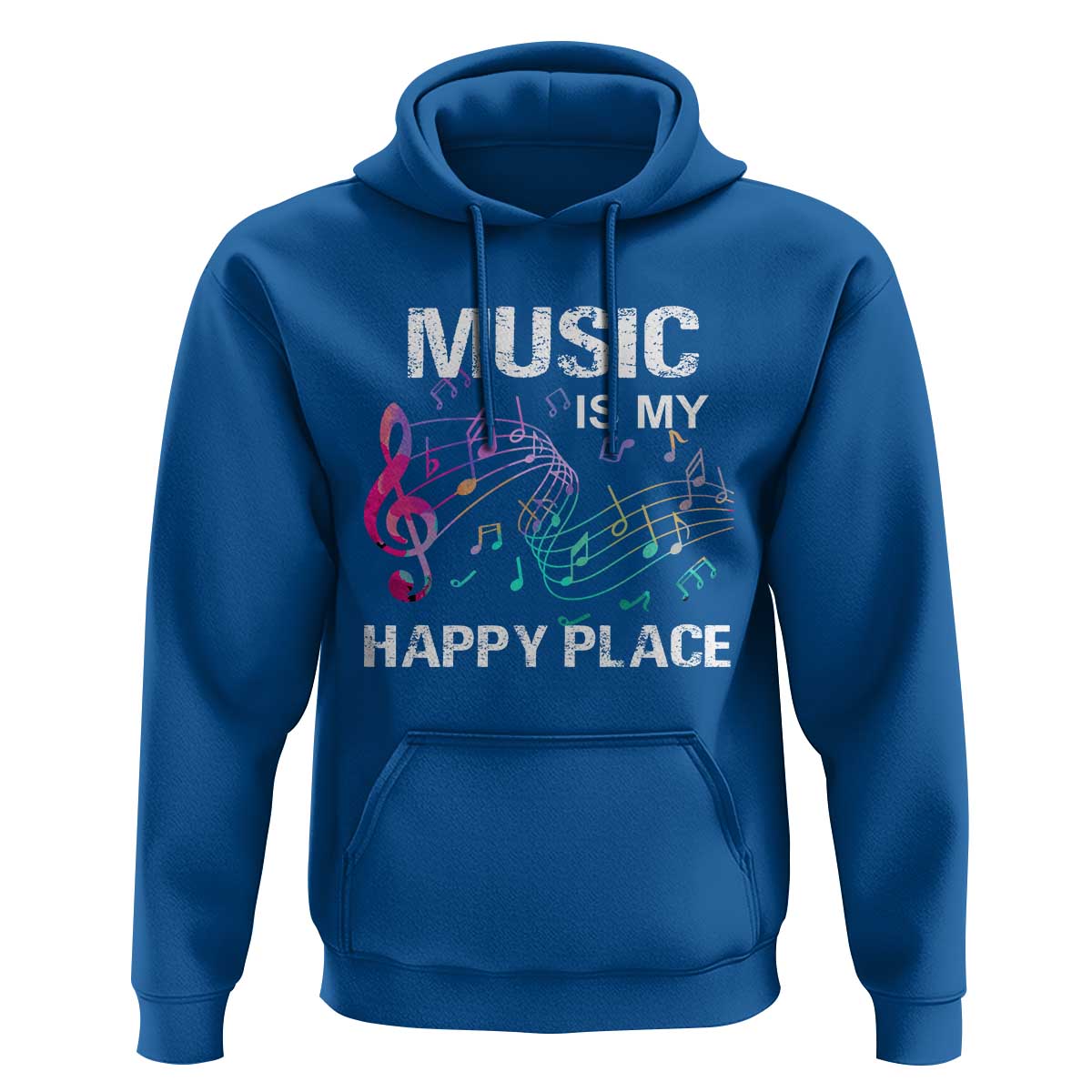 Music Is My Happy Place Hoodie Music Sheet Note Novelty Inspiring - Wonder Print Shop